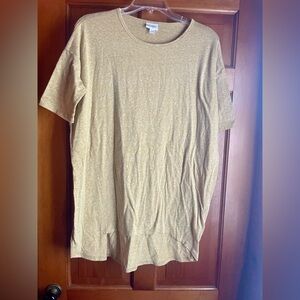 LuLaRoe Irma Heathered Yellow Short Sleeve Tunic XXS
